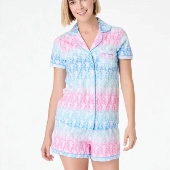 Roller Rabbit Other - Roller Rabbit NWT Ombre Monkey Polo Pajama Shorts Set Size XS